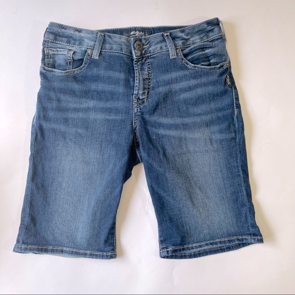 Silver Jeans blue biker shorts size W27/L9